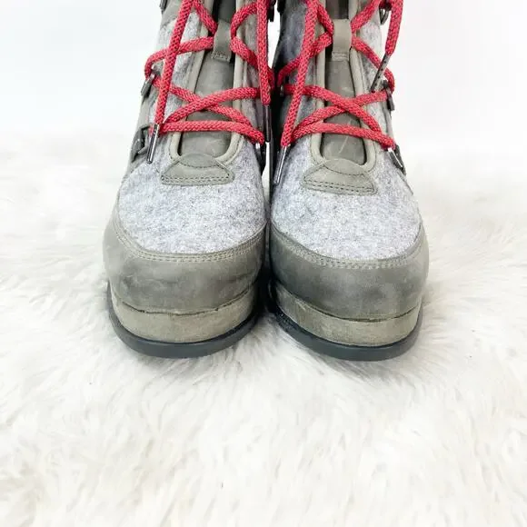 NWOB Sorel US 11 Womens Quarry Grey Blake Lace-Up Block Leather Waterproof Boots - Picture 6 of 11
